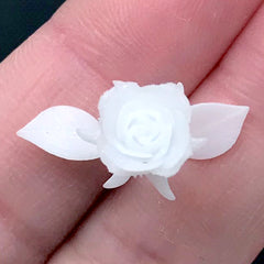 3D Rose Embellishment for Resin Craft | Flower Resin Inclusions | Floral Resin Jewellery Supplies (2 pcs / 22mm x 35mm)