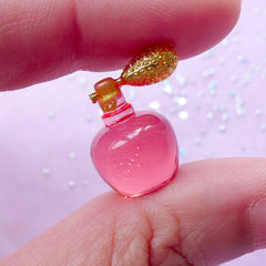 1:12 Scale Dollhouse Perfume Bottle Cabochon | Miniature Fragrance | Doll House Eau de Parfum Bottle (Red / 12mm x 17mm)