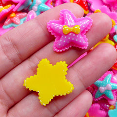 Kawaii Starfish Cabochons | Colorful Sea Star Cabochon | Decora Kei Hair Bow Making (4 pcs by Random / 23mm x 20mm)