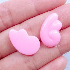 Pastel Pink Angel Wing Cabochons | Magical Girl Angel Wings | Mahou Kei Cabochons | Resin Flatback | Kawaii Jewelry Crafts | Fairy Kei Decoden Supplies | Angel Wing Necklace Making (2pcs / Pink / 12mm x 20mm / Flat Back)