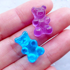 Bear Candy Cabochons | Fake Gummy Bear Cabochon | Sweet Deco | Faux Food Jewelry | Kawaii Decoden | Cute Cabochon (7pcs / Assorted Mix / 11mm x 17mm)