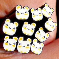 Hamster Polymer Clay Cane Slices Animal Fimo Cane Kawaii Decoden Supplies Scrapbooking Decoration Nail Art (75-100pcs) CAN019