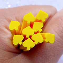 Card Suit Spade Polymer Clay Cane | Nail Art Fimo Canes | Poker Embellishments (Yellow)