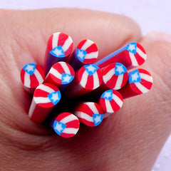 Flag of Puerto Rico Polymer Clay Canes | Puerto Rican Flag Fimo Cane | Patriotic Nail Art