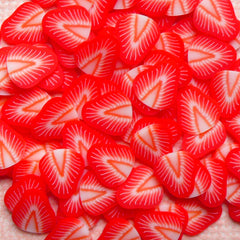 Polymer Clay Cane Strawberry Cane Fruit Fimo Cane (Cane or Slices) Miniature Sweets Dollhouse Ice Cream Sundae Decoration Nail Art CF006