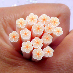 Peach Plum Flower Polymer Clay Cane | Floral Fimo Canes | Spring Nail Design & Resin Art Supplies