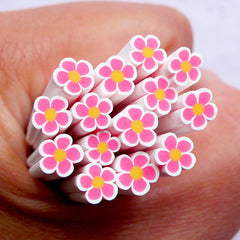 Floral Polymer Clay Cane | Pink Flower Fimo Cane | Nail Art Design & Resin Craft Supplies