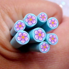 Plum Flower Polymer Clay Cane | Floral Fimo Clay Cane Supplies | Nail Decoration & Scrapbook