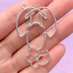 Constellation Open Back Bezel Charm | Horoscope Scorpio Pendant | Astrological Deco Frame | UV Resin Jewelry Making (1 piece / Silver / 32mm x 50mm)