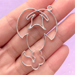 Constellation Open Back Bezel Charm | Horoscope Scorpio Pendant | Astrological Deco Frame | UV Resin Jewelry Making (1 piece / Silver / 32mm x 50mm)