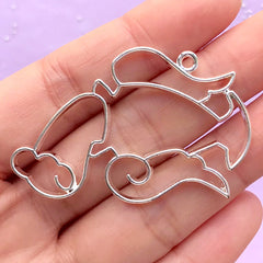 Aquarius Open Bezel | Horoscope Sign Deco Frame | Zodiac Constellation Charm | UV Resin Jewellery Making (1 piece / Silver / 49mm x 32mm)