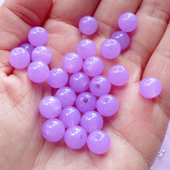 Acrylic Gumball Beads | 8mm Round Jelly Bubble Gum Beads (Translucent Purple / 50pcs)
