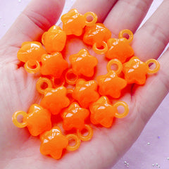 Cute Star Charms | Kawaii Jelly Candy Acrylic Charm (Translucent Orange / 15 pcs / 14mm x 18mm)