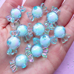 Rainbow Candy Beads | Acrylic Chunky Beads | Kawaii Jewelry (AB Light Blue / 10 pcs / 11mm x 22mm)
