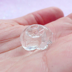Acrylic Rose Beads | Clear Plastic Flower Bead | Chunky Jewelry Making (10 pcs / 14mm x 11mm)