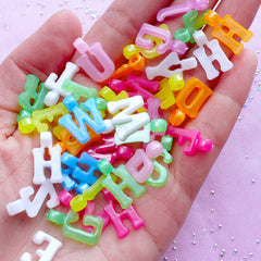 Acrylic Alphabet Charms | Plastic Initial Charm | Name Jewelry & Accessory Making (Colorful Mix / 70pcs)