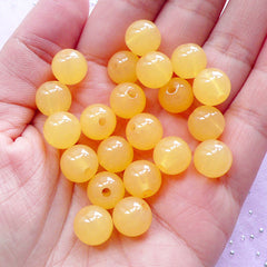 Bubble Gum Beads | Acrylic Jelly Candy Bead | Plastic Chunky Beads (10mm / Translucent Orange / 25pcs)