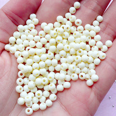 CLEARANCE 4mm Cream White Beads | Acrylic Round Beads | Plastic Beads | Bead Supply (300pcs)