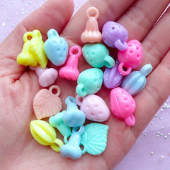 Pastel Acrylic Charms | Fruit Pendant Assortment | Kawaii Jewellery Making (Colorful Mix / 20 pcs)