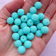 12mm Chunky Berry Beads | Acrylic Bubblegum Round Beads | Beaded Ball Bead  Supplies (Pastel Pink / 12pcs)