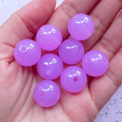 DEFECT Jelly Bubblegum Beads | Chunky Gumball Bead | Plastic Ball Beads (16mm / Translucent Purple / 8pcs)