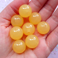 DEFECT 16mm Acrylic Round Beads | Chunky Jelly Gumball Bead | Plastic Bubblegum Beads (16mm / Translucent Orange / 8pcs)