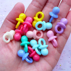 3D Pacifier Acrylic Charms | Baby Shower Decoration | Kawaii Pastel Color Pendant (16pcs / 11mm x 21mm / Assorted Color)