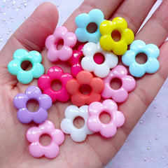 Daisy Flower Acrylic Beads | Pastel Color Floral Beads | Kawaii Fairy Kei Bracelet DIY (15pcs / 20mm x 19mm / Assorted Color)