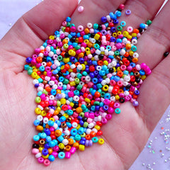 6/0 Seed Beads / 4mm Glass Beads (Mixed Color / 30gram / 450pcs) Small, MiniatureSweet, Kawaii Resin Crafts, Decoden Cabochons Supplies