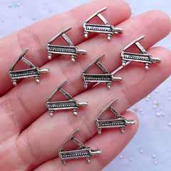 CLEARANCE Piano Charms | Silver Musical Instrument Pendant | Pianist Jewelry | Music Jewellery Making | Gift for Songwriter (8pcs / Tibetan Silver / 12mm x 15mm)