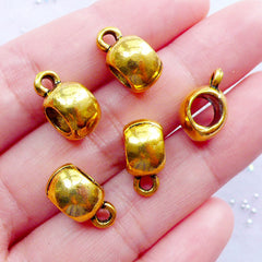 Owl Beads (4pcs) (9mm x 14mm / Antique Gold / 2 Sided) Animal Beads Me, MiniatureSweet, Kawaii Resin Crafts, Decoden Cabochons Supplies