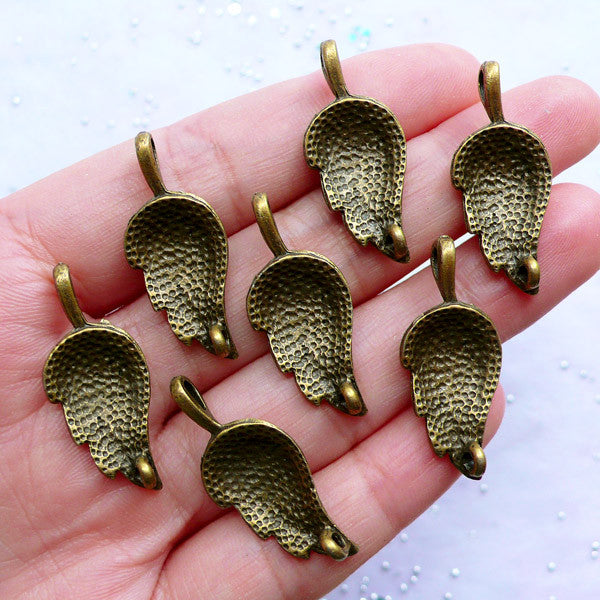 Leaf Connector Charms | Bronze Leaves | Floral Charm Bracelet Making | Nature Jewellery DIY (7pcs / Antique Bronze / 13mm x 30mm)