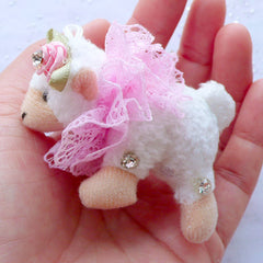 Plush Toy Charm | Fabric Sheep Doll Charm | Snuggled Animal Toy Charm | Stuffed Toy Charm | Small Soft Toy Charm | Cuddly Toy Charm | Kawaii Handbag Charm Making (30mm x 55mm)