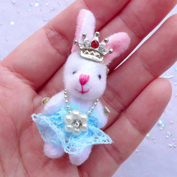 Soft Toy Charm | Fabric Bunny Toy Charm | Small Rabbit Doll Charm | Cuddly Doll Charm | Stuffed Toy Charm | Plush Doll Charm | Animal Toy Charm (Blue / 25mm x 50mm)
