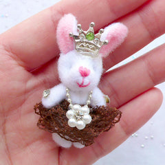 Small Rabbit Doll Charm | Bunny Toy Charm | Fabric Animal Doll Charm | Soft Toy Charm | Cuddly Toy Charm | Stuffed Toy Charm | Plush Doll Charm (Brown / 25mm x 50mm)
