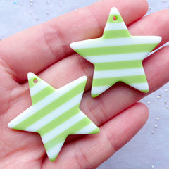 Clearance Resin Star Charms with Star Confetti | Glitter Star Pendant | Kawaii Decoden Pieces | Decora Kei Jewelry Supplies | Phone Case Decoration (