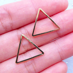 Equilateral Triangle Open Frame | Geometric Deco Frame | Geometry Open Bezel for UV Resin Jewellery Making (2 pcs / Gold / 17mm x 15mm)