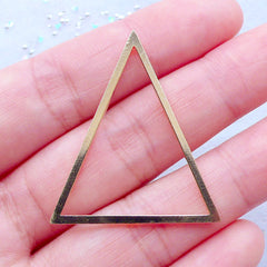Triangle Deco Frame for UV Resin Jewelry Making | Geometry Open Backed Bezels | Kawaii Craft Supplies (1 piece / Gold / 31mm x 36mm)