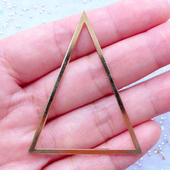 CLEARANCE Open Frame for UV Resin Jewellery Making | Outlined Triangle Deco Frame | Resin Craft Supplies (1 piece / Gold / 40mm x 50mm)