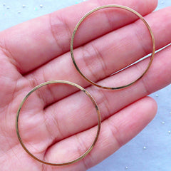 Round Deco Frame | Ring Open Frame | Circle Connector Charm | Kawaii UV Resin Craft Supplies | Geometric Jewellery Findings (2pcs / Gold / 32mm)