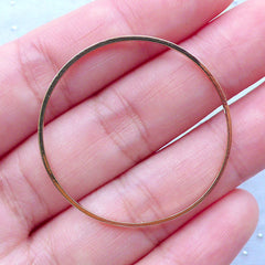 Round Open Back Frame for UV Resin Crafts | Ring Deco Frame | Circle Charm | Kawaii Resin Jewellery Making | Modern Jewelry Findings (1 piece / Gold / 35mm)