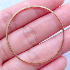 Circle Open Backed Frame for UV Resin Crafts | Deco Frame for Kawaii Crafts | Round Connector Charm | Geometry Jewellery Supplies (1 piece / Gold / 38mm)