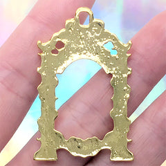 Arch Frame for UV Resin Filling | Kawaii Open Bezel Charm | Hollow Deco Frame for Resin Crafts (1 piece / Gold / 28mm x 45mm)