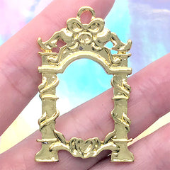 Arch Frame for UV Resin Filling | Kawaii Open Bezel Charm | Hollow Deco Frame for Resin Crafts (1 piece / Gold / 28mm x 45mm)