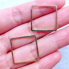 CLEARANCE Square Open Frame | Geometry Deco Frame | Kawaii UV Resin Art | Resin Jewelry Supplies (2 pcs / Gold / 20mm x 20mm)
