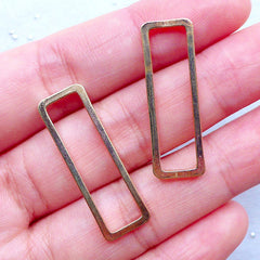 Rectangle Open Frame for UV Resin Filling | Outlined Rectangular Frame | Geometry Jewelry Findings (2 pcs / Gold / 10mm x 30mm)