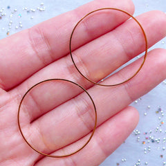 Circle Deco Frame | Round Open Frame | Ring Connector Charm | Kawaii UV Resin Art | Geometric Jewelry Supplies (2pcs / Gold / 30mm)