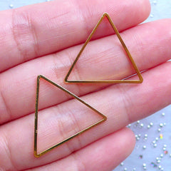 Equilateral Triangle Deco Frame | Geometric Open Frame for UV Resin Jewelry Making | Geometry Jewellery Supplies (2 pcs / Gold / 24mm x 21mm)