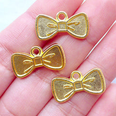 5 White Bow Charms, Wedding Bow Charm, Easter Bow Charms, Gold Bow Charms,  Jewelry Supplies, Jewelry Making, Earring Charms, Bracelet Charms 