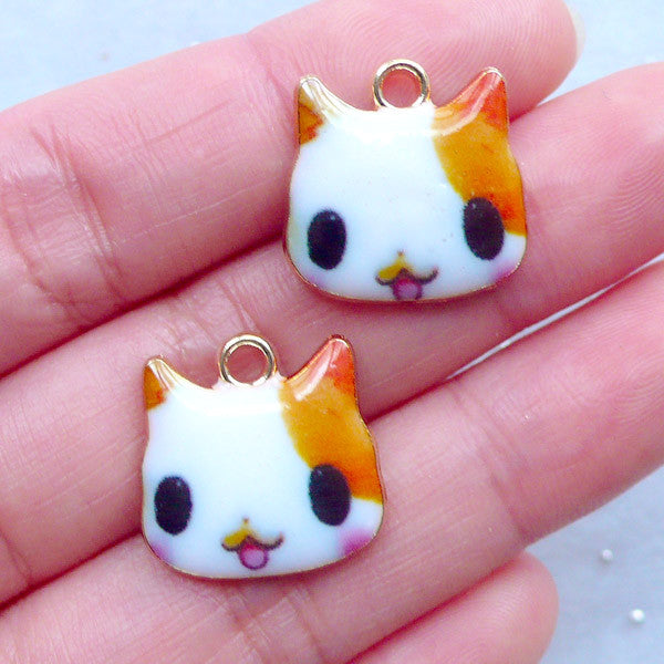 Kawaii Hamster Charms | Cute Pet Charm | Painted Animal Pendant | Colorful Jewelry Making (2 pcs / 17mm x 17mm)